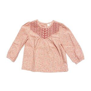 Hanna Andersson Yoke Stitched Printed Top Charming Pink Size 4 (100)